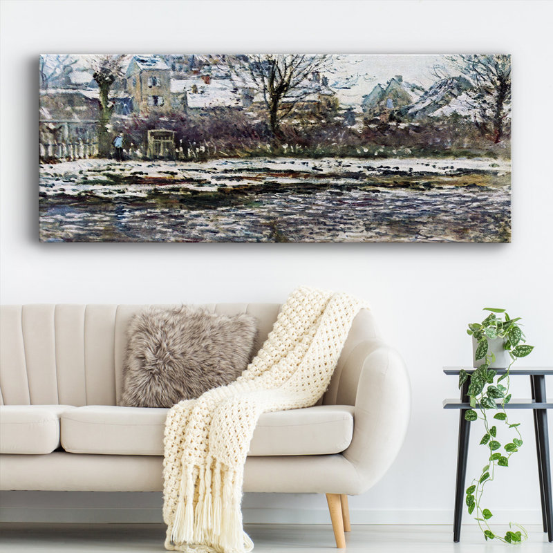 «Snow in Vetheuil» par Monet sur toile, H 8 po x l 20 po x P 1,5 po