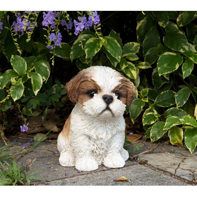 Statue de chiot Shih Tzu assis