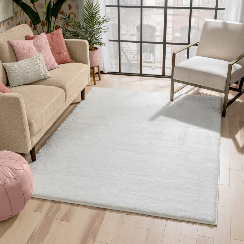 Rainbow Well Sheepskin Shag Ivory Rug, Rectangle 120 x 160cm