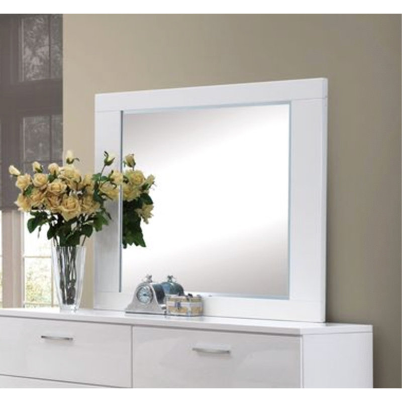 Miroir rectangulaire polyvalent avec cadre en bois exquis et support stable