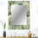 Djanira Green Grassland Meadows - miroir décoratif botanique, miroir mural botanique, impression d'art en métal