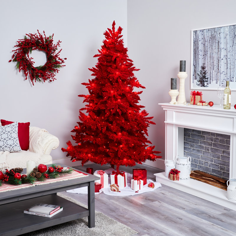 Lighted Artificial Christmas Tree, 7' H