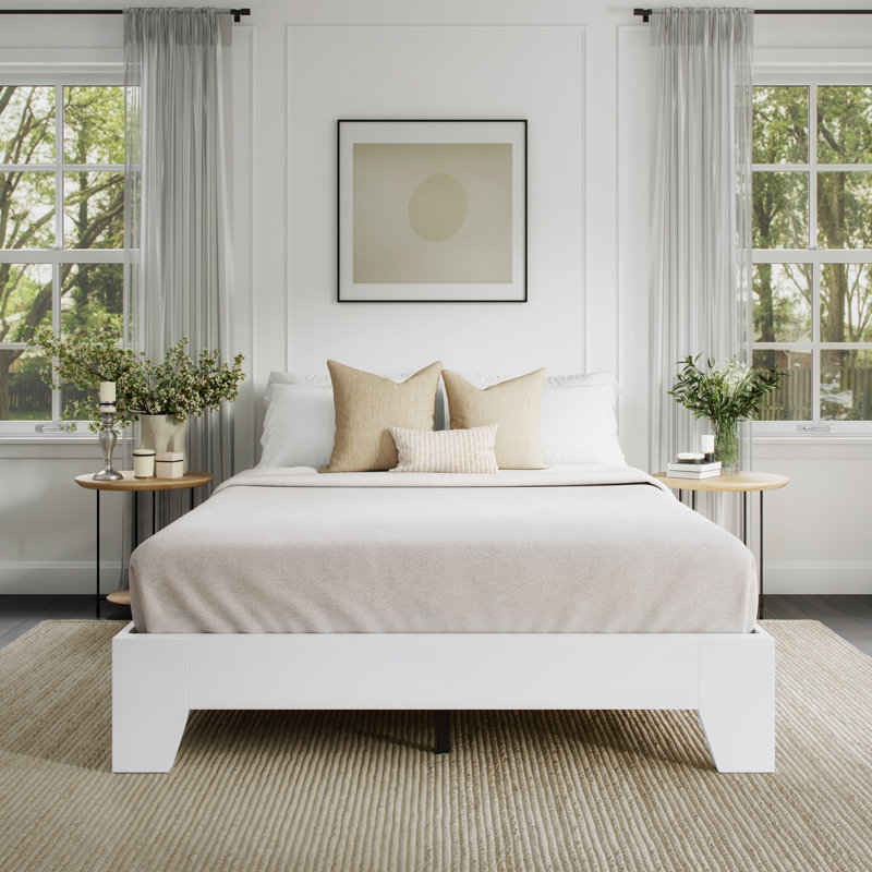 Boyd Sleep Lugano Platform Bed Frame - Modern Minimalist Design, Solid Wooden Slat Support, No Box Spring Needed, Easy Assembly, Noise-Free Construction, Sleek Bedroom Furniture- Lugano Collection