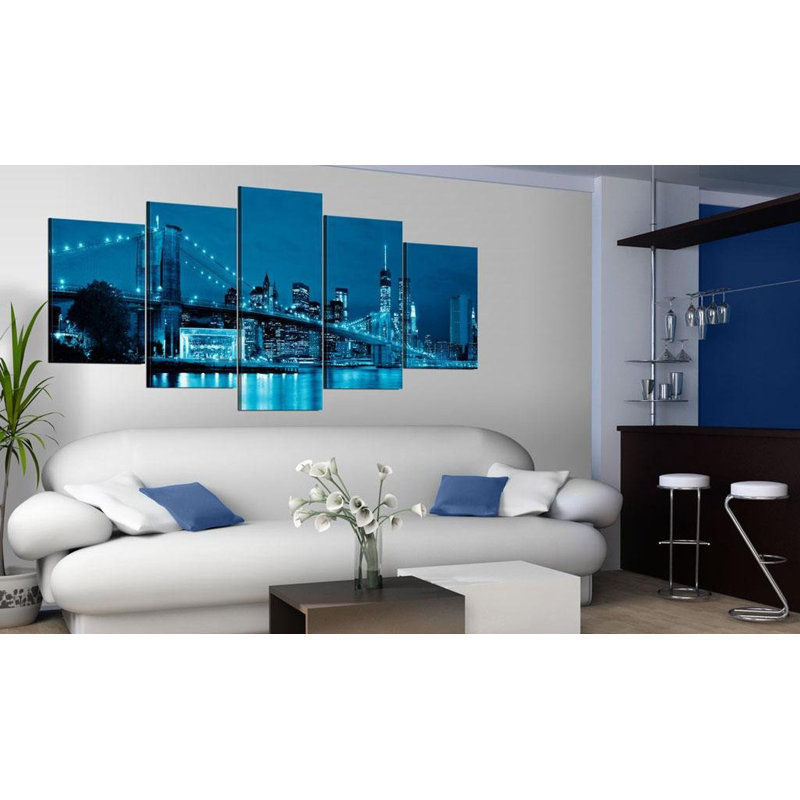 Dugal en un coup d'œil sur toile, reproduction de 5 pièces, H 40 po x l 80 po x P 0,7 po