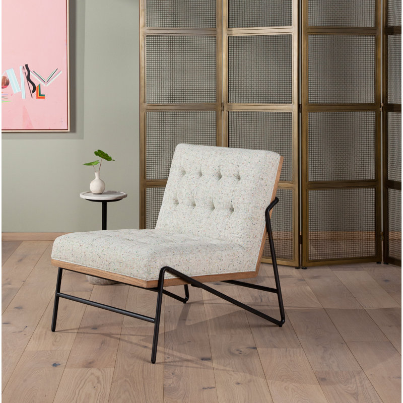 Romy Lounge Chair, Brown, White