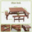 Table de pique-nique carrée 8 personnes avec trou pour parasol, surface imperméable et structure robuste