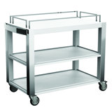 Trolley "Dallas Chic", Glossy, Lacquered Laminated Panel With S/S Legs, Black L: 41" W: 22-1/2" H: 32-3/4"
