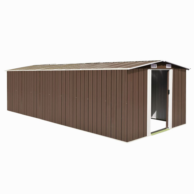 Mclane Garden Shed 257x580x181 cm Metal, Brown