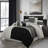 Natalia GrayWhite/Black Microfiber 7 Piece Comforter Set-71210004-35062087