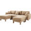 Canapé modulaire en U 3 de couleur café, tissu bouclé avec 2 repose-pieds et pieds de lecture uniques, modernes, en tissu, 3 repose-pieds en forme de coquillage, pieds cylindriques auto-enveloppés,-649594259