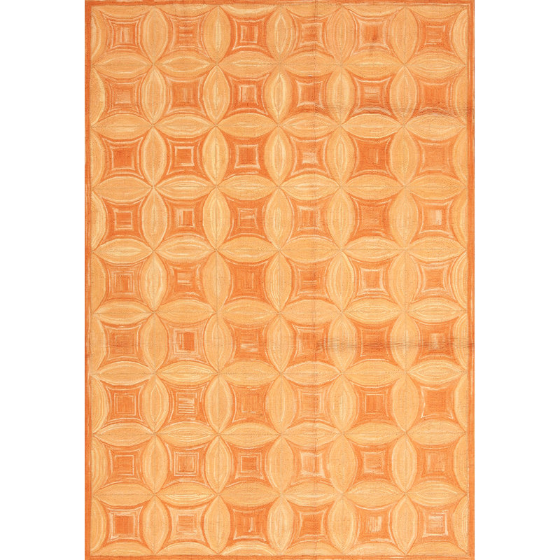 Hand Hooked Wool Geometric Area Rug