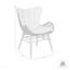 Chaise de patio d'extérieur en bois d'eucalyptus clair et corde gris anthracite