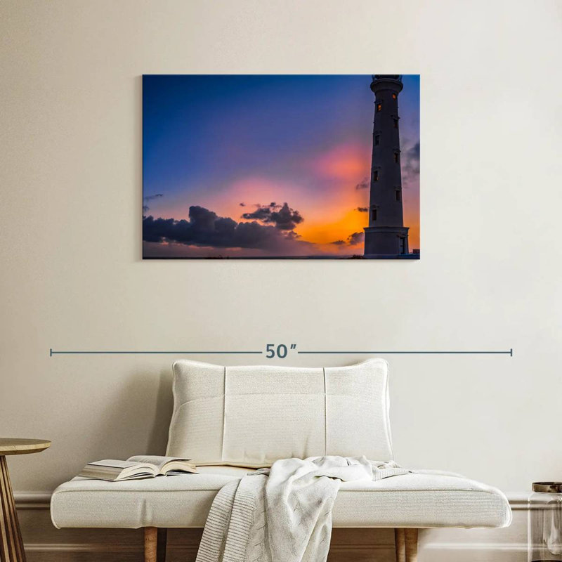 Silhouette du phare d'Aletra en Californie, H 24 po x l 36 po