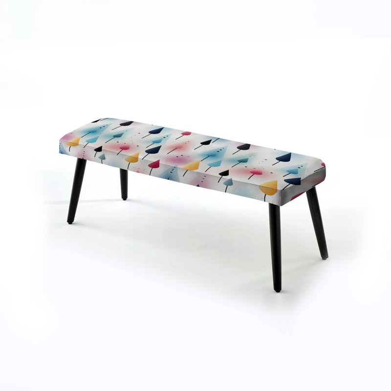 Formes géométriques pastel scandinaves - Banc noir rembourré géométrique