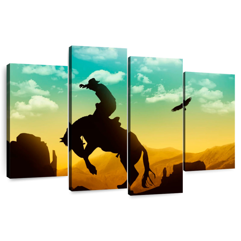Lelar Eagle And Cowboy, 54" H x 84" W