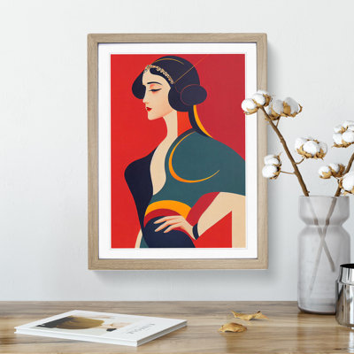 XV1022-5304X Woman Art Deco Style No.4 1 Piece Single Picture Frame Wall Art
