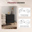 HOMCOM Chest of Drawers with 2 Fabric Drawers, Aluminium Handles, Black-747169999