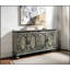 Armoire-console Pavan à finition grise rustique avec rangement spacieux, parfaite pour un décor moderne et rustique.