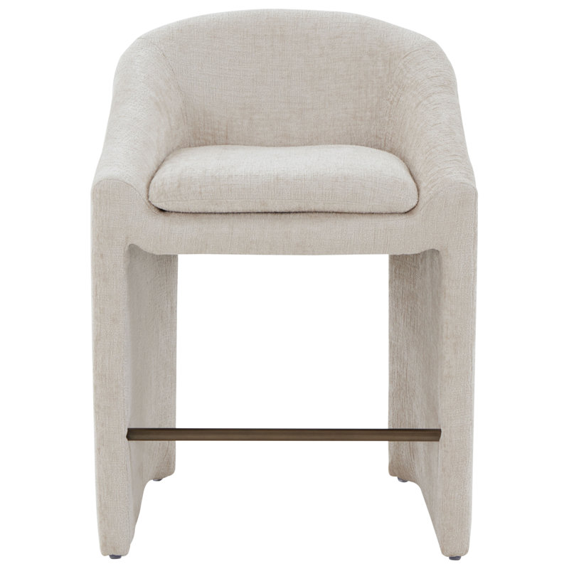 Kagan Chenille Counter Stool, Counter Stool (26.8" Seat Height), Cream
