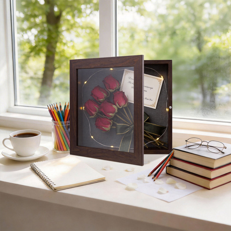 Cadre de rangement Shadow Box, Brun, 11 po x 11 po