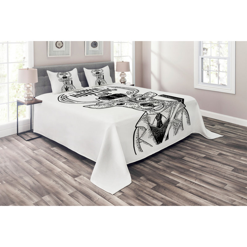 Rustic Polyester Coverlet, King Bedspread + 2 Shams