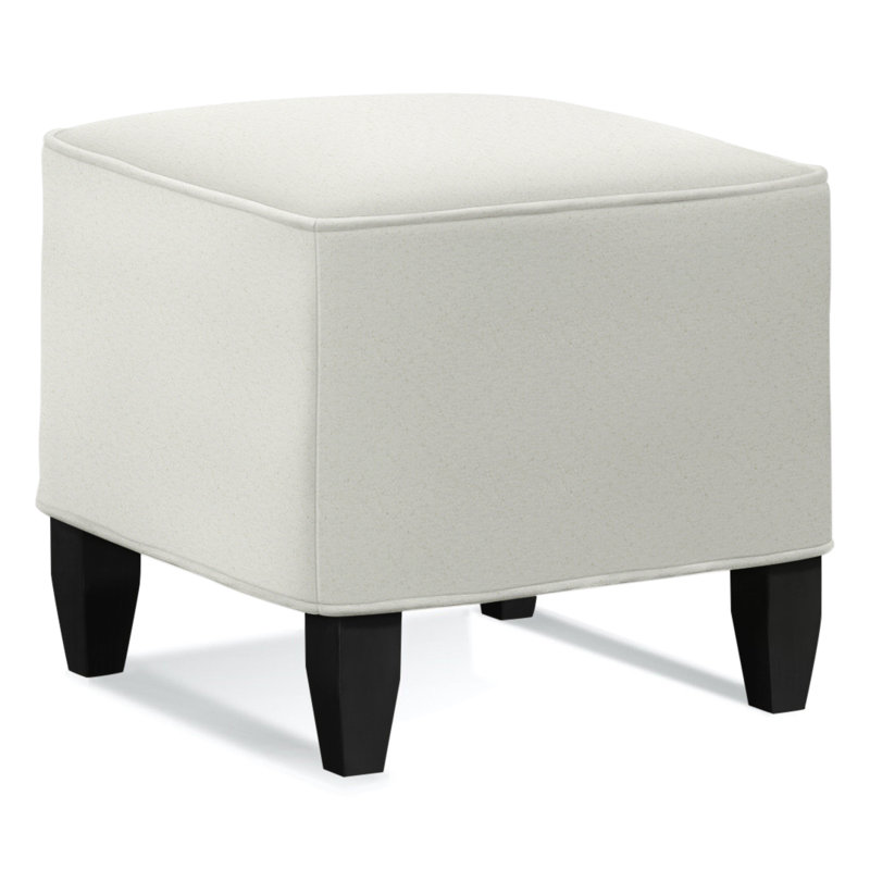Brooklyn Square Ottoman, Brown Geometric, 0456-33, Antique Black