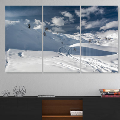 " Ski Tracks On A Slope " 3 - Pieces