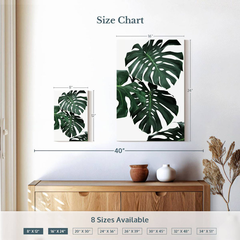 Harnek Lush Monstera II, H 12 po x l 8 po
