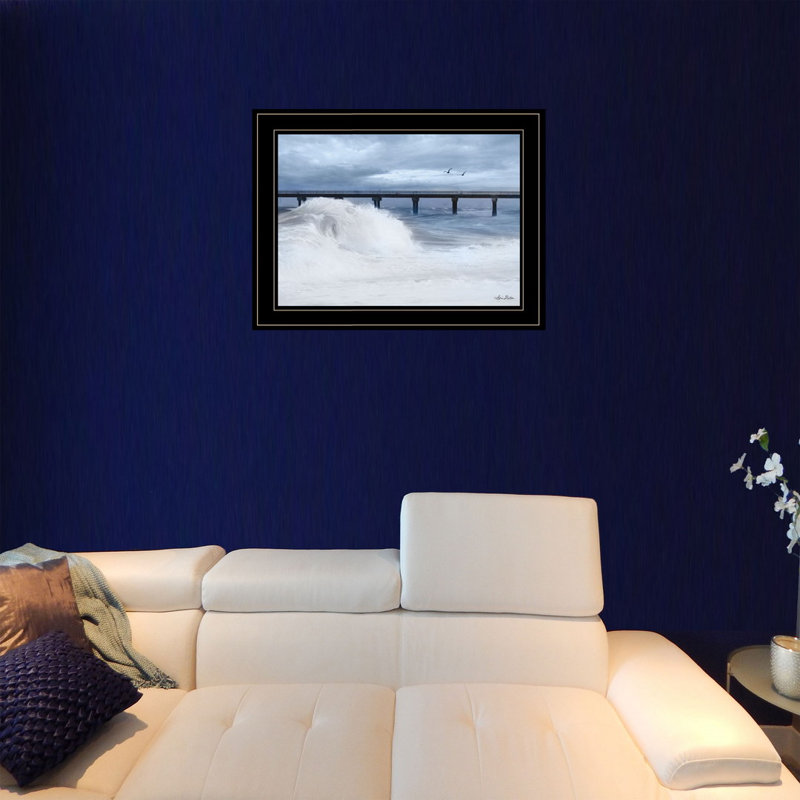 «Blue Waves», impression encadrée de décoration murale pour le salon et la maison par Lori Deiter