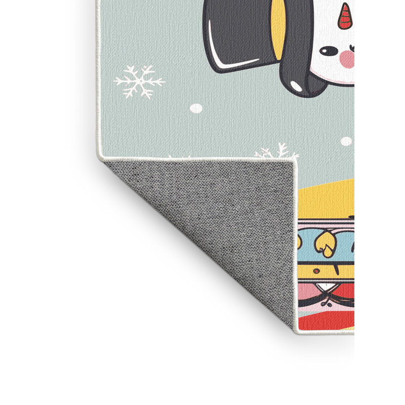 Tapis de vacances d'hiver de Noël lavable The Holiday Aisle®, Rectangulaire 2 pi x 3 pi