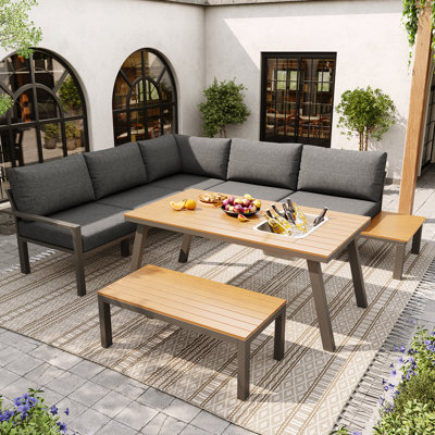 7 - Person Patio Dining Set Rectangular Table