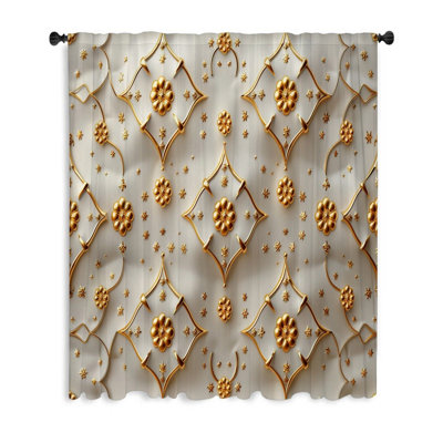 Rideaux à motif floral, voilages décoratifs et voilages - 1 panneau (voilage)