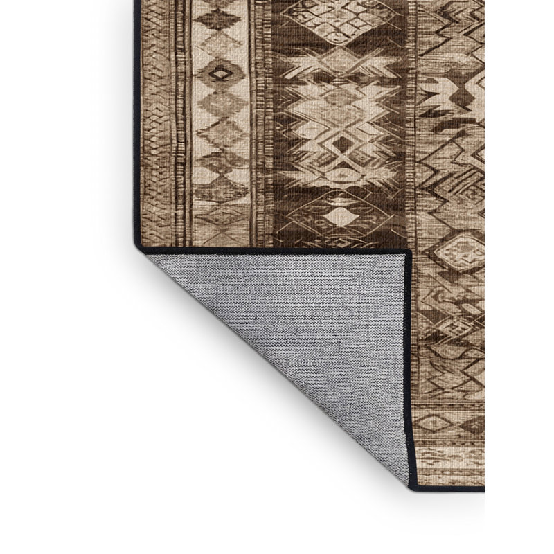 Tapis lavable à motifs matelassés Farm, Rond 8 pi