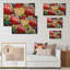 Nature morte rétro avec fleurs rouges et jaunes - impression traditionnelle-60160145-60160146
