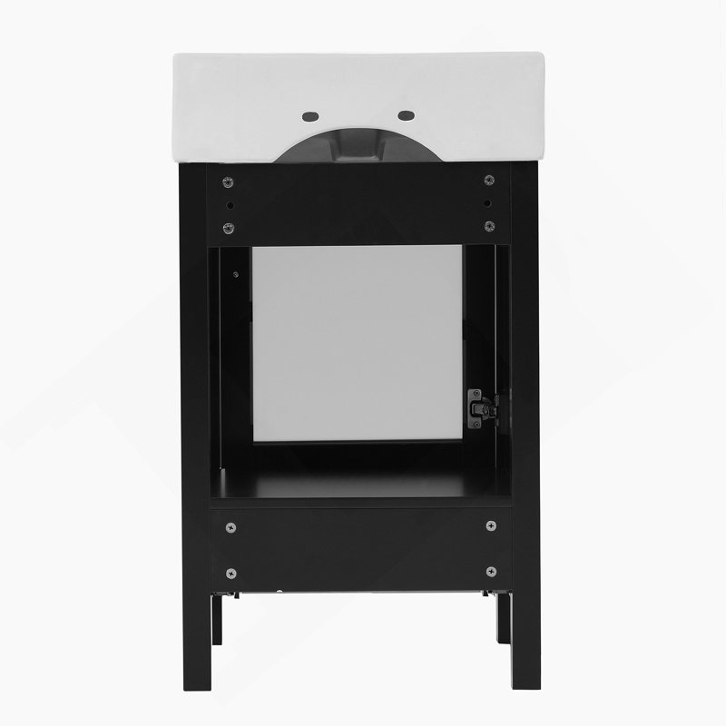 20-Inch bathroom vanity with ceramic sink and ample storage - ideal for small bathrooms