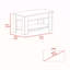 Table de rangement Austin, une tablette de table extensible, quatre pieds, tablette inférieure
