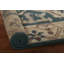 Tapis de couloir indien fait à la main bleu sarcelle Oushak 3 x 10