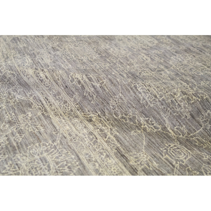 Tapis gris foncé de haute qualité noué à la main Ziegler