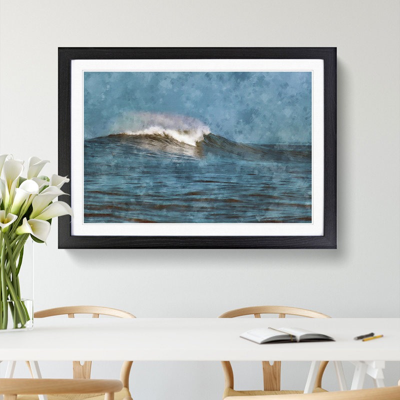 Wave Rising - Picture Frame Painting Print, Black Framed, 62cm H x 87cm W x 2cm D