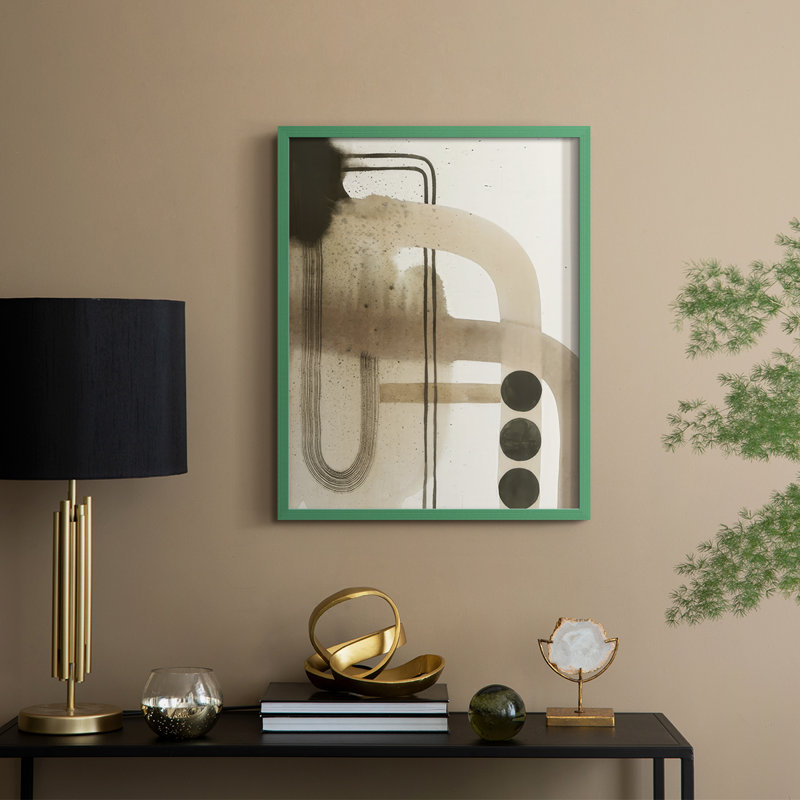 Muddy Mécanismes I, reproduction encadrée - bois massif, H 21 po x l 17 po, Vert