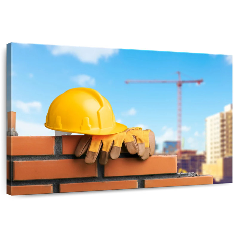 Alcaraz Hard Hat And Construction Gloves, 30" H x 45" W