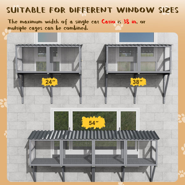 Archie & Oscar™ 2PCS Cat Catio,Cat Window Perch for Large Indoor Cats ...