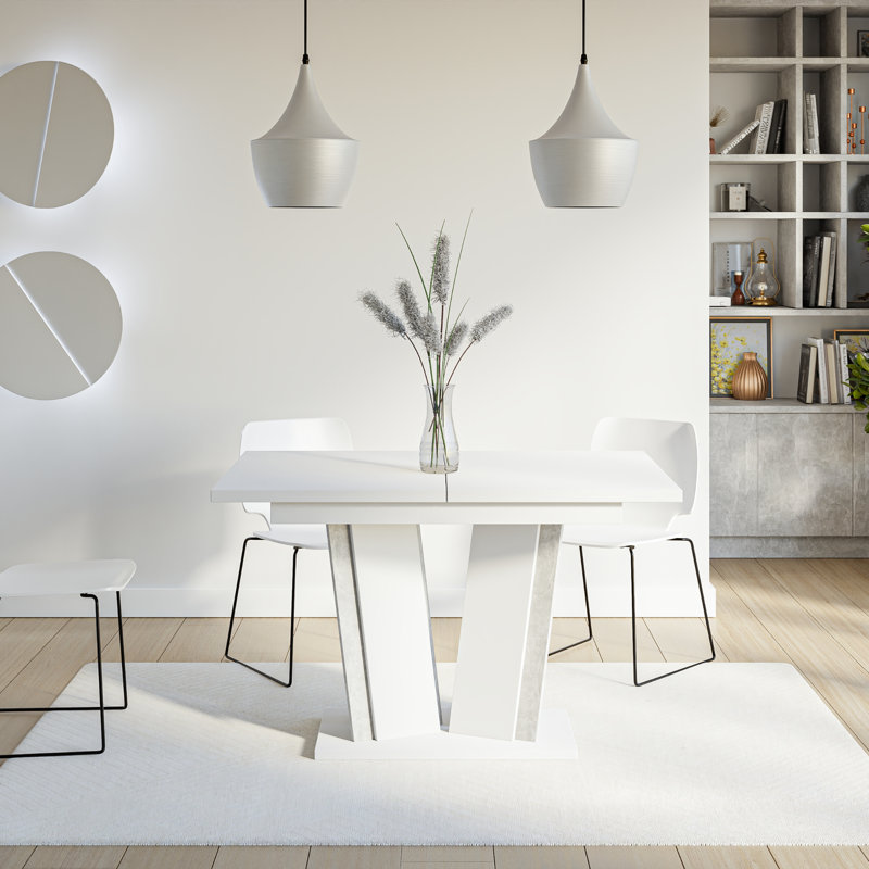 Extentable Dining Table Doha, White Stone