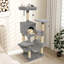 Arbre à chat de 58 po de hauteur à plusieurs niveaux avec perchoir tapissier et condo pour chat, hamac confortable gris clair-1231424521
