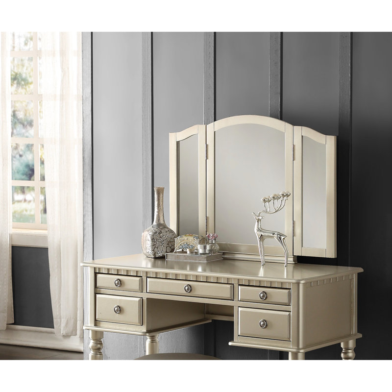 Ensemble de meuble-lavabo de chambre à coucher contemporain avec tiroir et tabouret pliable