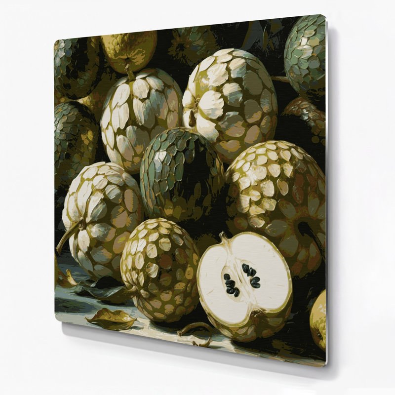 «Fruit Cherimoya Brown», art mural en métal, H 8 po x l 8 po