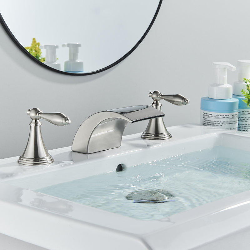 Widespread 2-handle Bathroom Faucet, Silver