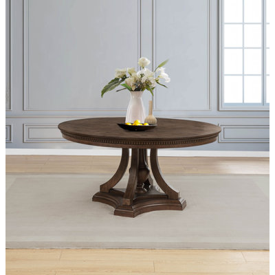 Wandie Round Pedestal Dining Table Dark Oak