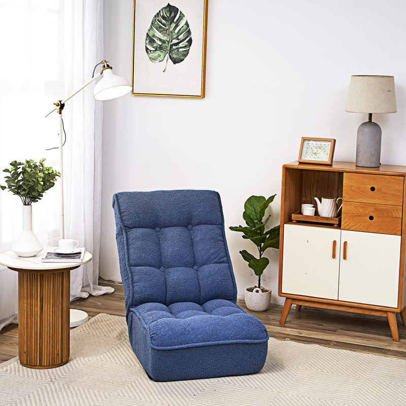 Viv + Rae™ Gatling Ergonomic Floor Game Chair in Gray, Blue Linen