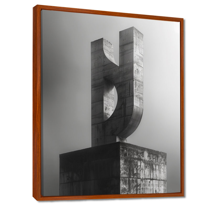 Monochromes architecturaux d'art III, reproduction d'art mural, H 12 po x l 20 po, Cadre flottant brun